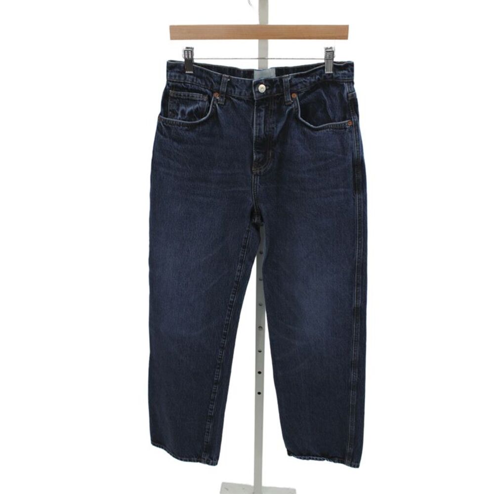 Reformation Unisex Dark Blue Capri Jeans Mid-Rise TENCEL Size 28